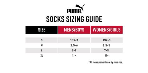 puma socks size|puma footwear size chart.